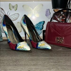 Shi by JOURNEYS Red and Blue Stiletto Heels